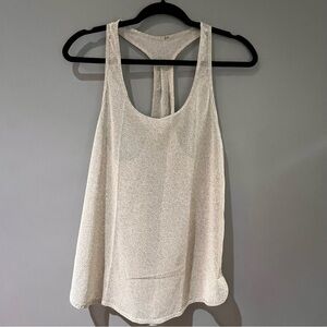 LULULEMON Sheer Gray and white muscle tee tank tap in size S